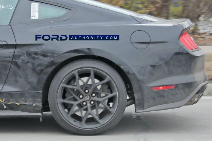 2023 Ford Mustang S650 Mule Prototype February 2021 Exterior 011 rear wheel brake caliper setup 728x485